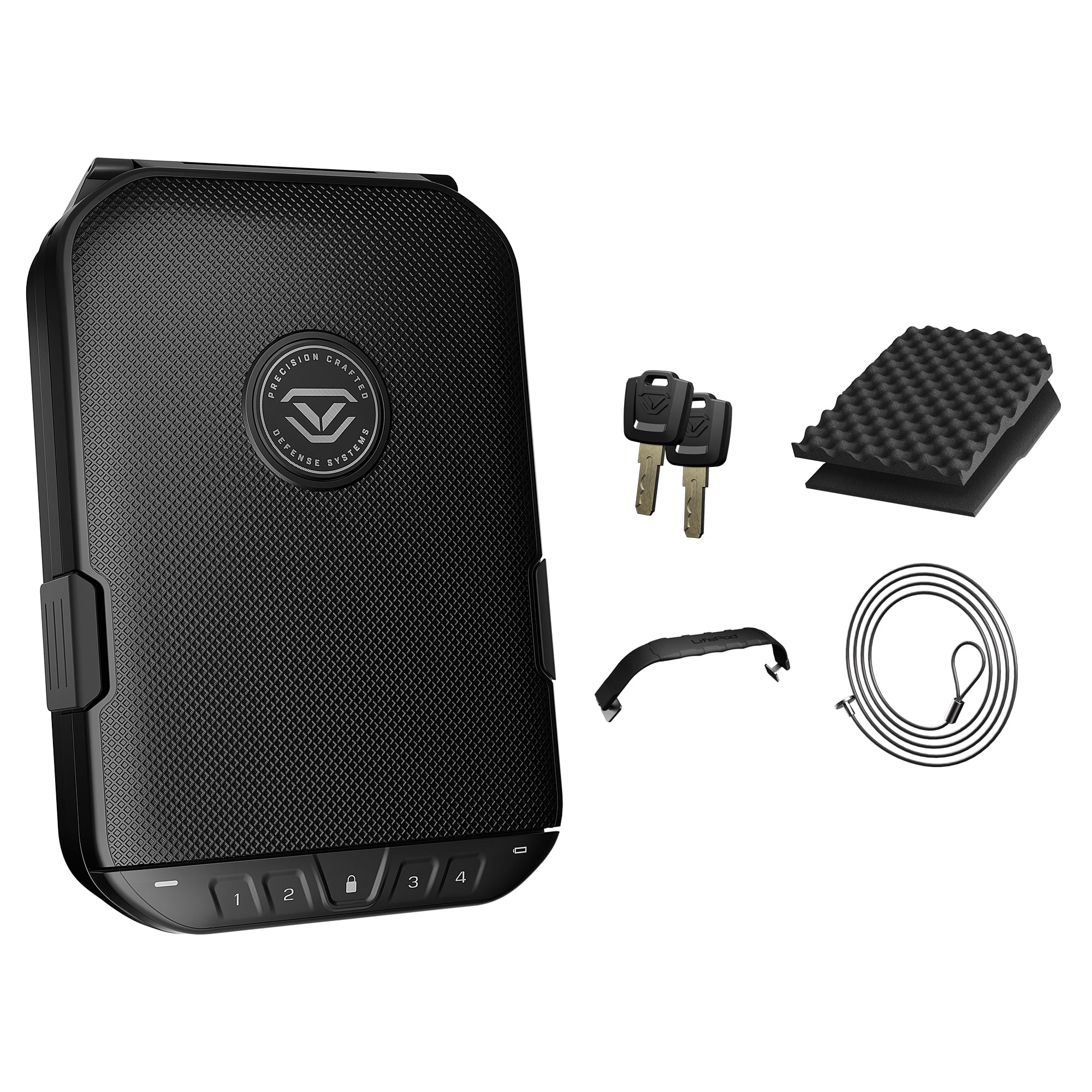 Vaultek® LifePod 20 Full-Size Lockable Weather Resistant Portable Case with Built-In Lock, Backlit Keypad, Steel Security Cable, & TSA Compliant