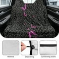thumbnail image 6 of Drydeepin Butterfly Cheetah Leopard Car Seat Covers for Backseat, Rear Bench Seat Cover Towel Saddle Blanket Seat Protector Universal Auto Accessories for Trucks Van SUV, Black, 6 of 7