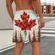 thumbnail image 4 of Pantalones Cortos para Hombre de Cintura Elástica con Bolsillos Pantalones de Playa de Impresión Casual, Poliéster Ligero de Moda para la Primavera Verano Al Aire Libre Y el Uso Diario, 4 of 5