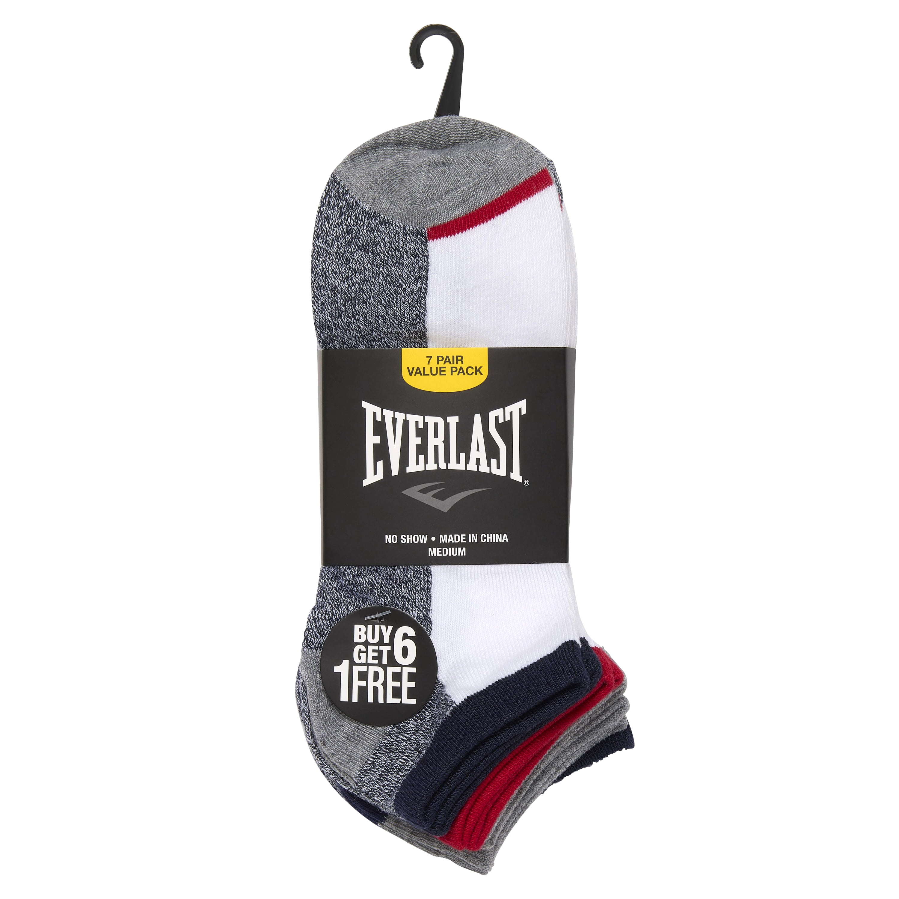 7-21 Pairs of Everlast Men's Assorted Fashioned Low Cut Ankle No show Socks 10-13 (21 Pack, Dark)