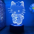 thumbnail image 2 of Figura de Hello Kitty de Anime, de 16 colores 3D luz nocturna, lámpara de mesita de noche USB, luz de dormitorio remota Kawaii, regalos de cumpleaños para niños, 2 of 4