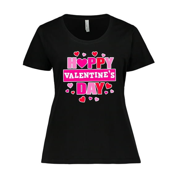 Inktastic Happy Valentine's Day with Hearts Women's Plus Size T-Shirt