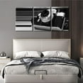 thumbnail image 3 of Black and White Wall Art Indianapolis City Skyline Pictures for Living Room Nightscape Canvas Paintings 3 Piece Artwork Room Decorations Giclee Framed Stretched Ready to Hang, 60" Wx28 H, 3 of 5