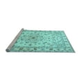 thumbnail image 2 of Ahgly Company Machine Washable Indoor Square Persian Light Blue Traditional Area Rugs, 4' Square, 2 of 4