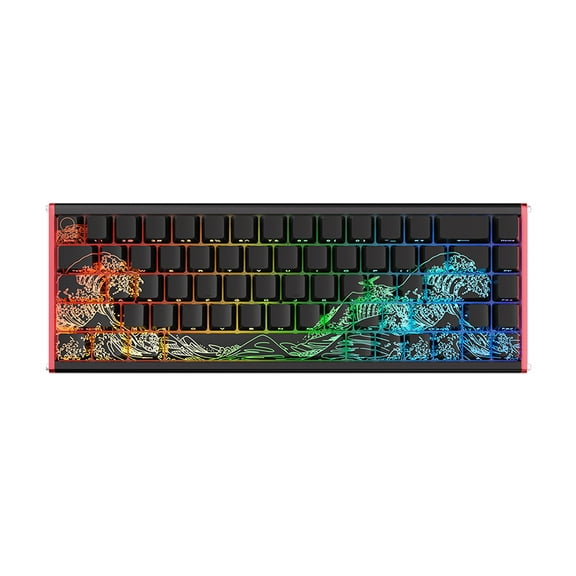 AJAZZ ALUX68 HE Aluminum Rapid Trigger Gaming Keyboard with Magnetic Switch, Wired Hall Effect Keyboard with 8K Polling Rate, 0.125ms Latency, RGB Backlight (Black Side-Printed, ALUX68)