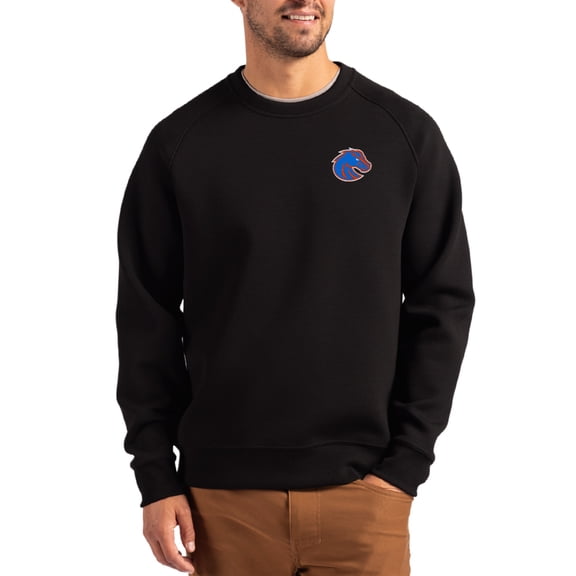 Men's Cutter & Buck Black Boise State Broncos Roam Recycled Pullover