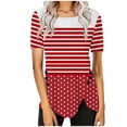 thumbnail image 2 of Liquidation d'Économies! BEFOKA T-Shirt pour Femmes Grande Taille, Hauts Blouse d'Été Décontractés pour Femmes, Blouse Décontractée Décontractée pour Femmes à Boutons Imprimée à Manches Courtes Blouse/chemise à Manches Courtes à Col Rond, 2 of 5