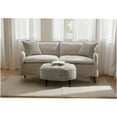 thumbnail image 2 of JERFIT Modern Linen Sofa with Pillows, Beige 2-Seater Couch with Down Filled Cushions for Living Room, Removable Cover, Wooden Frame, 2 of 9