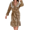 thumbnail image 1 of Peignoirs pour Femmes Peignoir à Capuche en Molleton Éponge Peignoir pour Femmes Peignoir Léger de Sauna Robe de Maison Long Peignoir Peluche Femme Pyjama en Flanelle, 1 of 6