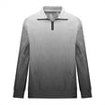 thumbnail image 5 of Fashion YLSDY Men's 1/4 Zip Pullover Fall Fashion Long Sleeve Stand Collar Outfits Gradient Trendy Sweatshirt with Kangaroo Pocket Gray XL, 5 of 5