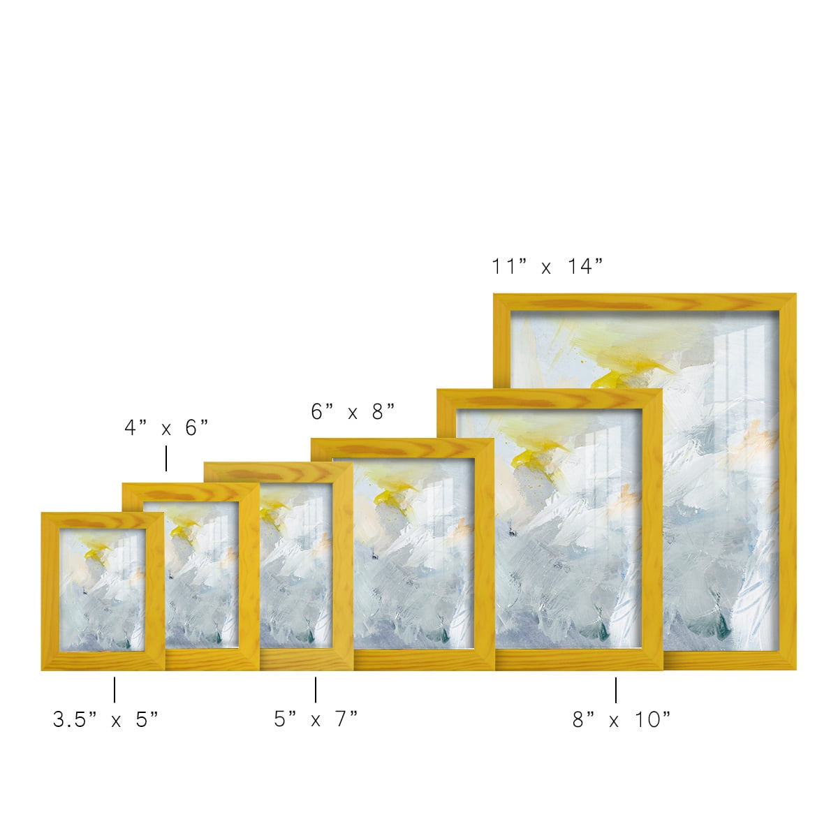 Canary and Sky II - Framed Print w/glass - Sunflower Yellow