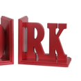 thumbnail image 2 of Benzara BM203823 Contemporary Work Word Wooden Bookends with Cut Out Accents, Red, 2 of 2