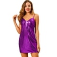 thumbnail image 1 of INSPIRE CHIC Women's Metallic Glitter Spaghetti Strap Mini Dress, 1 of 6