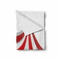 thumbnail image 2 of Circus Soft Flannel Fleece Throw Blanket, Illustration of Retro Flag Nostalgic Fun Festival Carnival Venue, Cozy Plush for Indoor and Outdoor Use, 50" x 60", Red White, by Ambesonne, 2 of 6