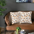 thumbnail image 5 of Halloween Throw Pillow Covers, pumpkin halloween dog Halloween Decorations Square Pillow Cases with Invisible Zipper for Bed Couch Sofa, Farmhouse Halloween Decor-2 Pack 16x16, 5 of 6