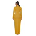 thumbnail image 3 of Lindreshi Plus Size Dresses for Women on Women's Casual Color High Collar Long Sleeve Stretch Slim Long Dress, 3 of 7