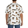 thumbnail image 3 of Uemuo German Shepherd Dog Pattern Cotton Linen Short Sleeve Shirts,Casual Lightweight Button Down Shirts,Vacation Beach Summer Tops-4X-Large, 3 of 7
