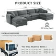 thumbnail image 6 of METIS WONG 136" U-Shaped Modular Office Sectional Sofa. Features 2 cushions, a 6-seat business cloud couch, and 2 movable ottomans, ideal for commercial reception areas., 6 of 6