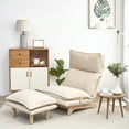 thumbnail image 5 of Home Accent Reclining Chair, Balcony Leisure Single Sofa Bean Bag, Foldable Lazy Recliner with Adjustable Backrest Study Reading Corner Chair for Bedroom Office Living Room, Beige, 5 of 7