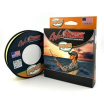 FINS Braids Windtamer Versatile Compact 4-End Braided Fishing Line, Hi-Viz Yellow 50 lb 300 Yds