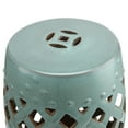thumbnail image 4 of Outsunny 13" X 18" Ceramic Garden Stool with Woven Lattice Design & Glazed Strong Materials Decorative End Table,Antique Blue,Blue Porcelain Garden Outdoor Patio Patio Seating, 4 of 10