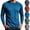 Blue, variant on Qingpeng Mens Quick Dry T Shirt Crew Neck Long Sleeve Slim Fit Shirts Lightweight Sports Workout Running Training Tops