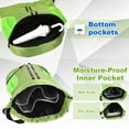 thumbnail image 3 of Bocaoying 3-Compartment Sports Drawstring Backpack, Water-Resistant Gym Bag with Wet/Dry Separation, Side Pockets & Zipper Pocket, Lightweight Swim Soccer Basketball Sack, 3 of 7