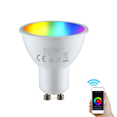 

WiFi Smart Bulb 5W Indoor Wireless 2800K-6200K RGB Colorful Cup APP Remote Control Voice Control Compatible with Home/