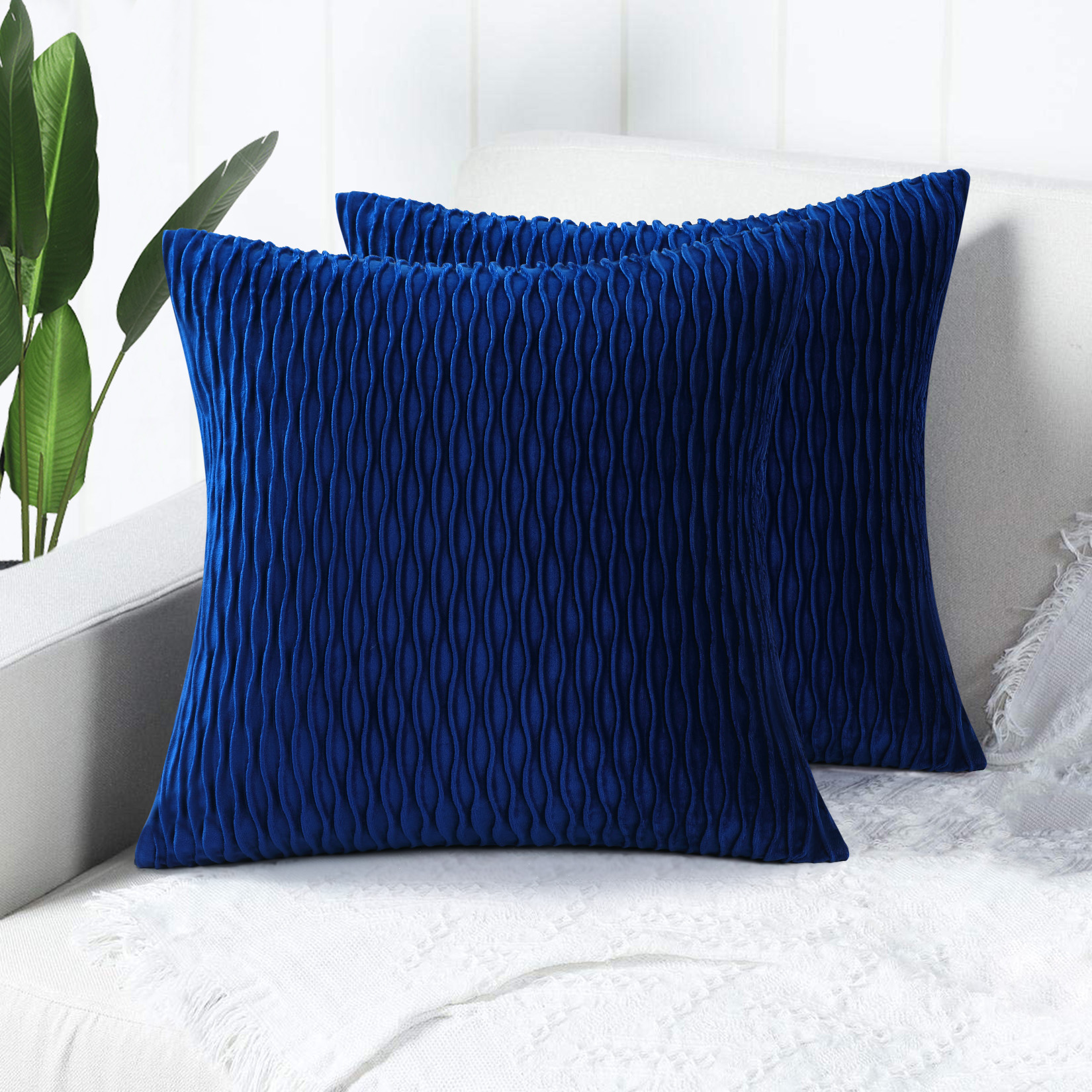 Haperlare Decorative Throw Pillow Covers Soft Solid Square Velvet