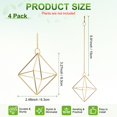 thumbnail image 3 of Uxcell 2-Pack Soportes Colgantes para Plantas de Aire, Soporte Geométrico de Metal en Forma de Cubo con Cadenas de Metal [Tono Dorado, 3.3" H], 3 of 6