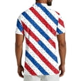 thumbnail image 2 of Men's USA 250th Anniversary American Flag Stripe Polo Shirt Patriotic Casual Short Sleeve America 250 Merchandise, 2 of 6