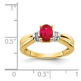 thumbnail image 2 of 14K Two-Tone Gold Ring Band Gemstone Ruby Oval Red Diamond Round, Size 7, 2 of 2