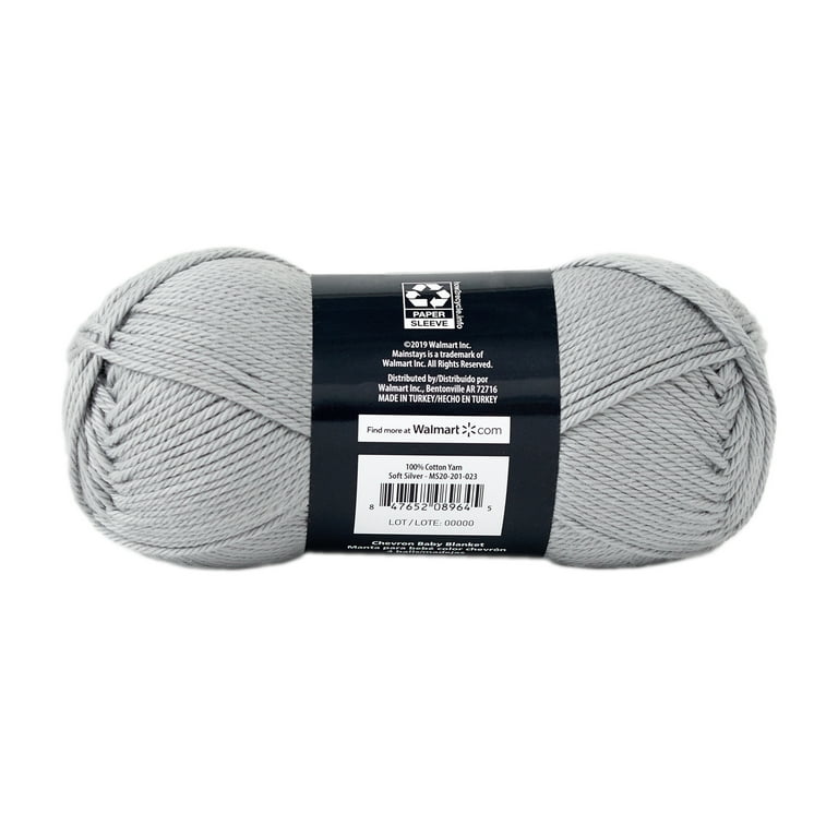 Mainstays Medium Acrylic Gray Yarn, 397 yd 