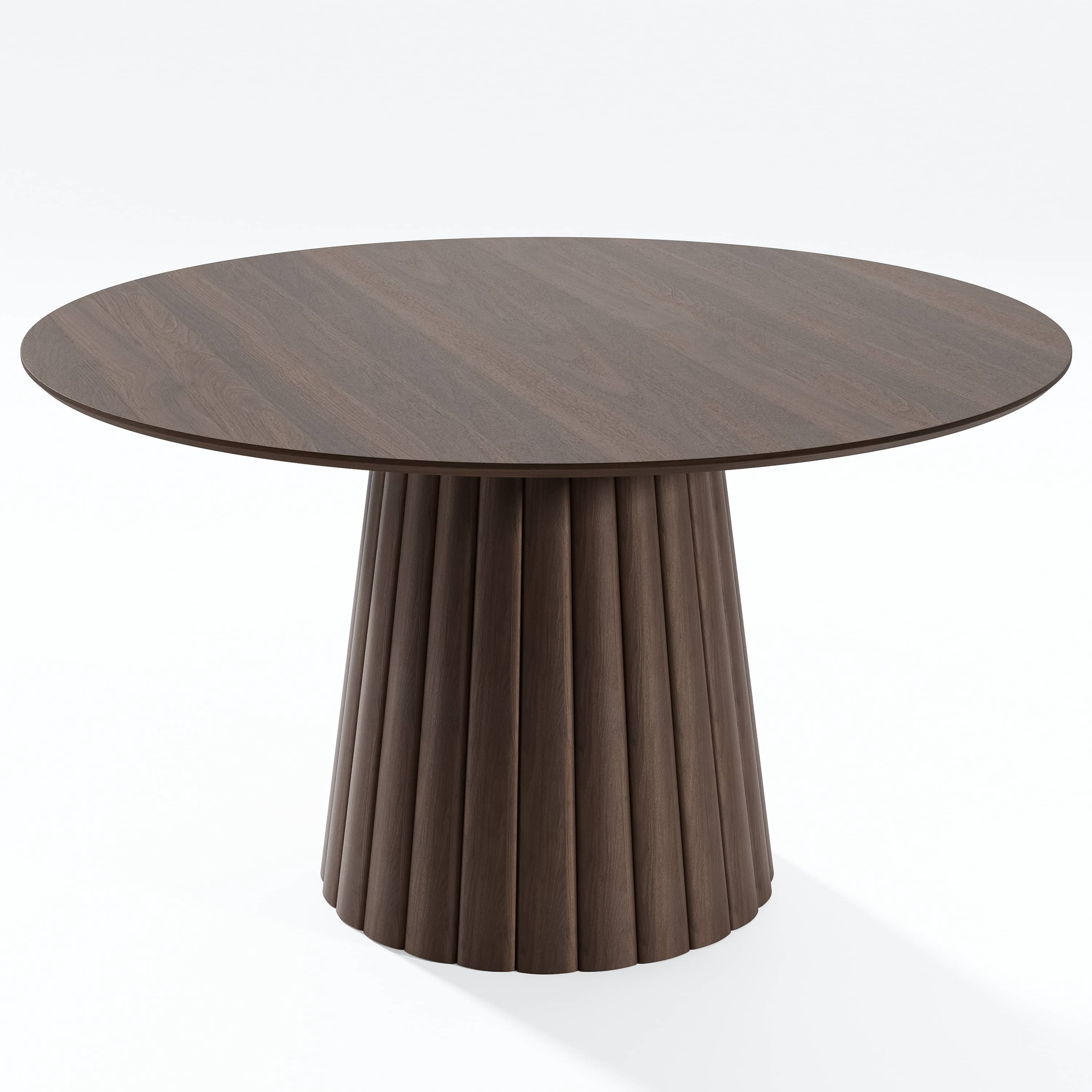 MAYEERTY 52" Mid-Century Wooden Round Dining Table for Dining Room Kitchen, Walnut