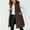 Brown, variant on Youth Girls Long Sleeveless Quilted Hooded Puffer Vest Down Jacket Teen Kids Oversized Outdoor Hiking Vest Outerwear Insulated Thermal Vest Winter Wear