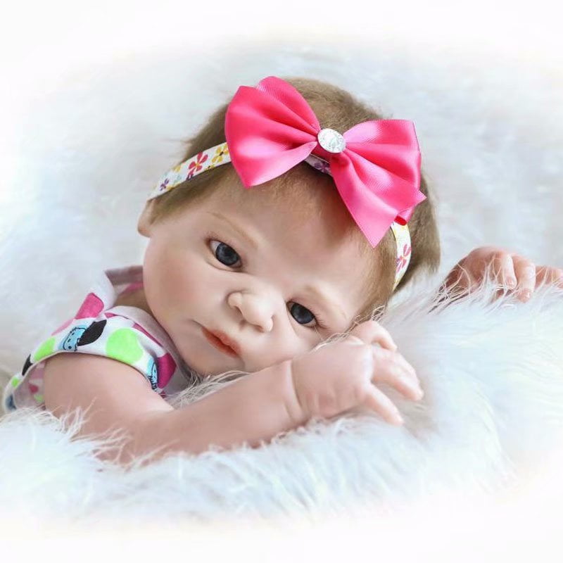 23'' Reborn Baby Toddler Girl Lifelike Silicone Doll Alive Newborn Toys Gift US 
