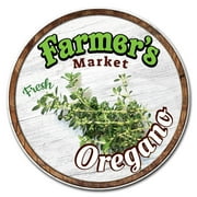 SignMission C-16-CIR-WS-Oregano Corrugated Plastic Sign with Stakes 16 in. Circular - Farmers Market Oregano