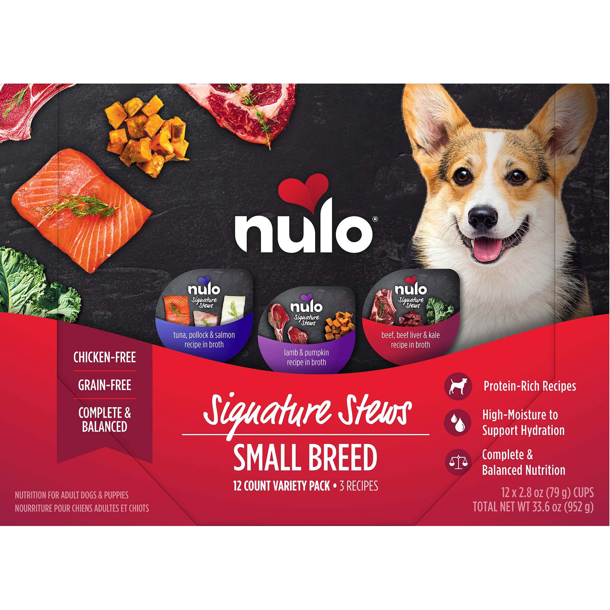 Nulo Signature Stews for Small Breed Adult Dogs & Puppies Variety Pack 2.8 oz. Count of 12