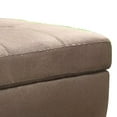 thumbnail image 2 of 40 " Storage Fabric Ottoman Block Feet Taupe Brown, 2 of 5