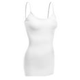 thumbnail image 3 of Essential Basic Women Basic Built In Bra Spaghetti Strap Cami Top Tank - 2 Pk White Gray, L, 3 of 5