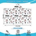 thumbnail image 2 of White Cow Moo Milk Pattern Hooded Bath Towel，50"x30" for Ages 3 To 12 Kids, Quick Dry Lightweight Soft Microfiber Hood Beach Towel Cover Up for Kids, 2 of 7