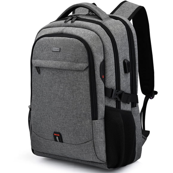 Mochila DUSLANG para portátil de viaje de 17 pulgadas, resistente al agua, gris claro