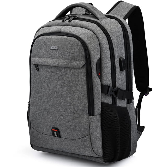 Mochila DUSLANG para portátil de viaje de 17 pulgadas, resistente al agua, gris claro