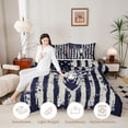 thumbnail image 3 of Manfei Vintage Flag Twin Comforter Sets,Wild Deer Bedding Set,Navy White,Navy Blue Reversible,2pcs,1 Comforter and 1 Pillowcase, 3 of 7