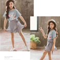 thumbnail image 3 of Robe d'Été pour Filles T-Shirt à Imprimé Floral Manches Courtes + Jupe Mini Rayée 2 Pack, 3 of 5