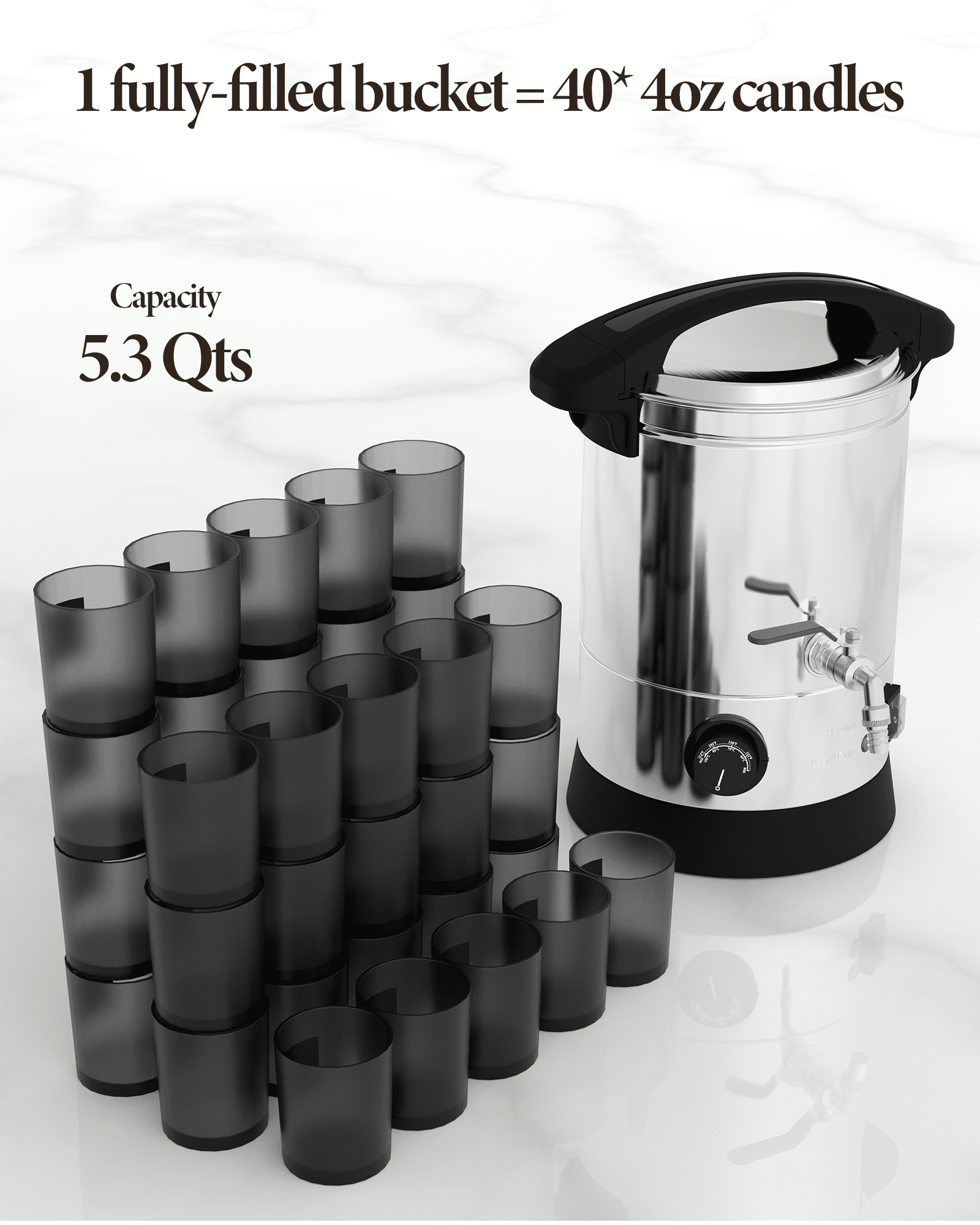  Sutomlo Large 4.5 Qts Electric Wax Melter for Candle Making,  Candle Wax Melting Pot with Temperature Control & Pour Spout for Candle  Maker & Candle Making Business