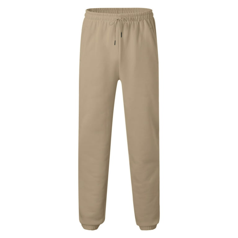 KaLI_store Sweatpants for Men Mens Workout Pants Nylon Joggers Stretch  Casual Travel Pants Khaki,XL