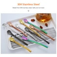 thumbnail image 4 of Amdohai Stainless Steel Straw Spoon Reusable Drinking Spoon Straws Double Filter Flat Smooth Design Straws, 4 of 8
