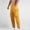 Yellow, variant on Men's Button Waist Multiple Pockets Tie The Feet Cargo Pants Exercise Breathable Running Fitness Pants