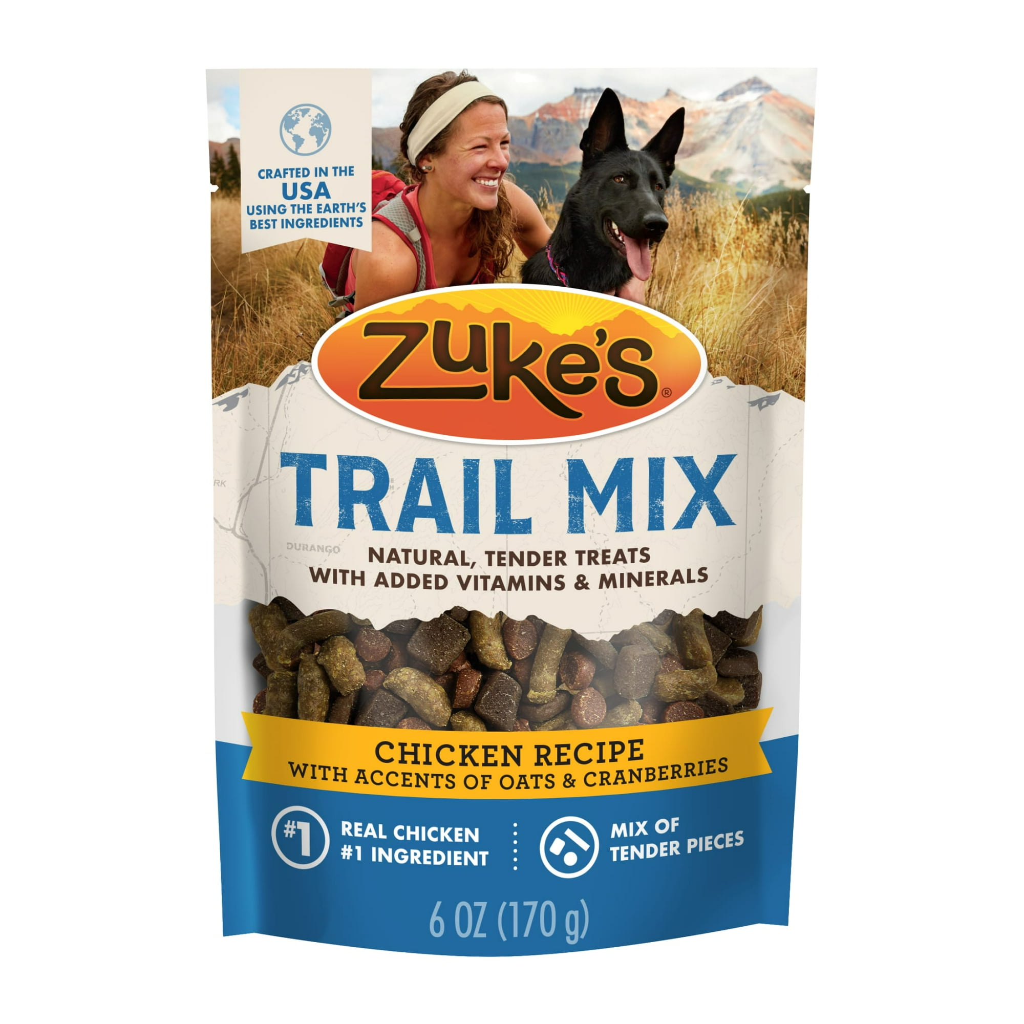Zuke’s Trail Mix Pet Treats for Dogs, Real Chicken Recipe Soft Dog Treats, 6 oz Pouch